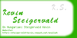 kevin steigervald business card